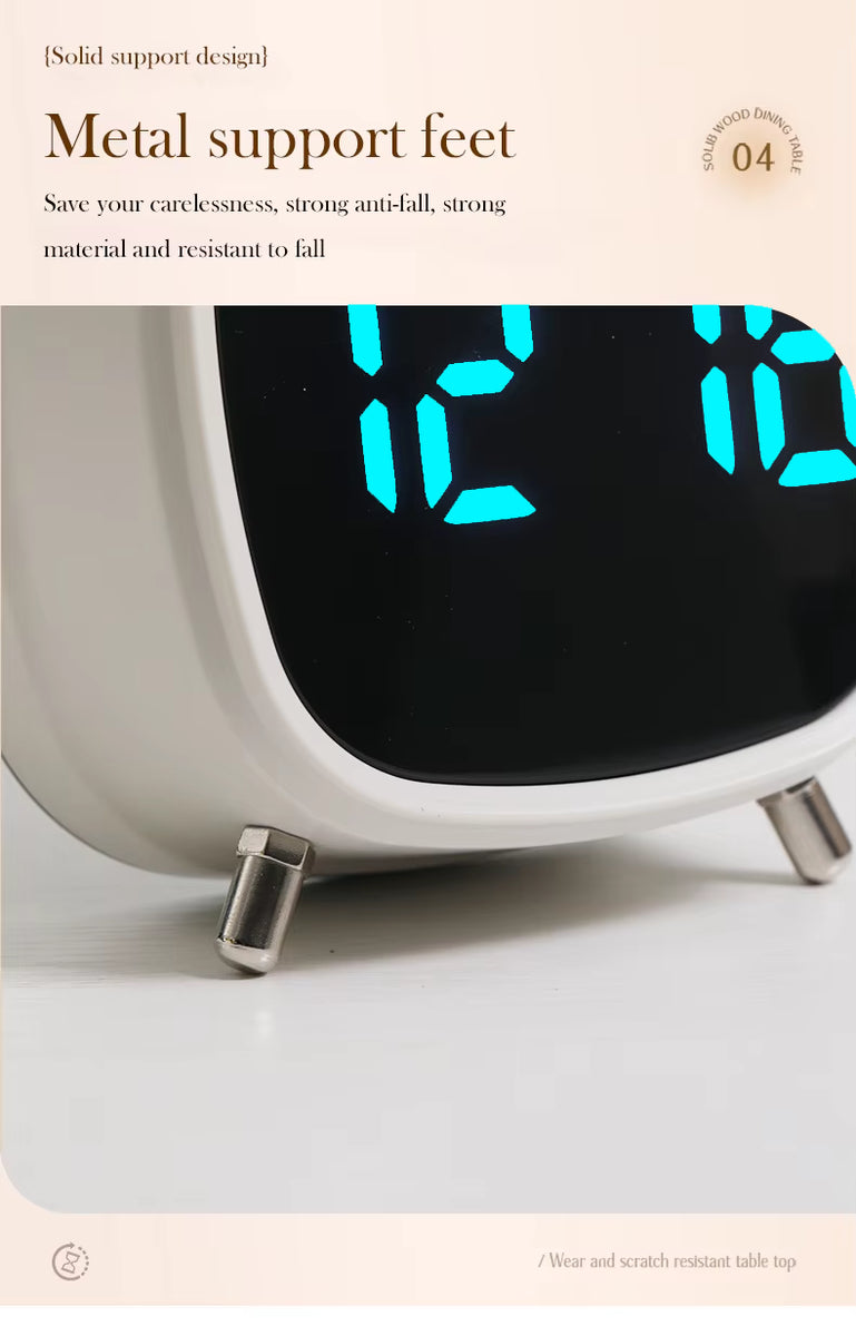 Digital Double Bell Alarm Clock with LED Display & Light-Up Table Clock – Bedside Desk Clock