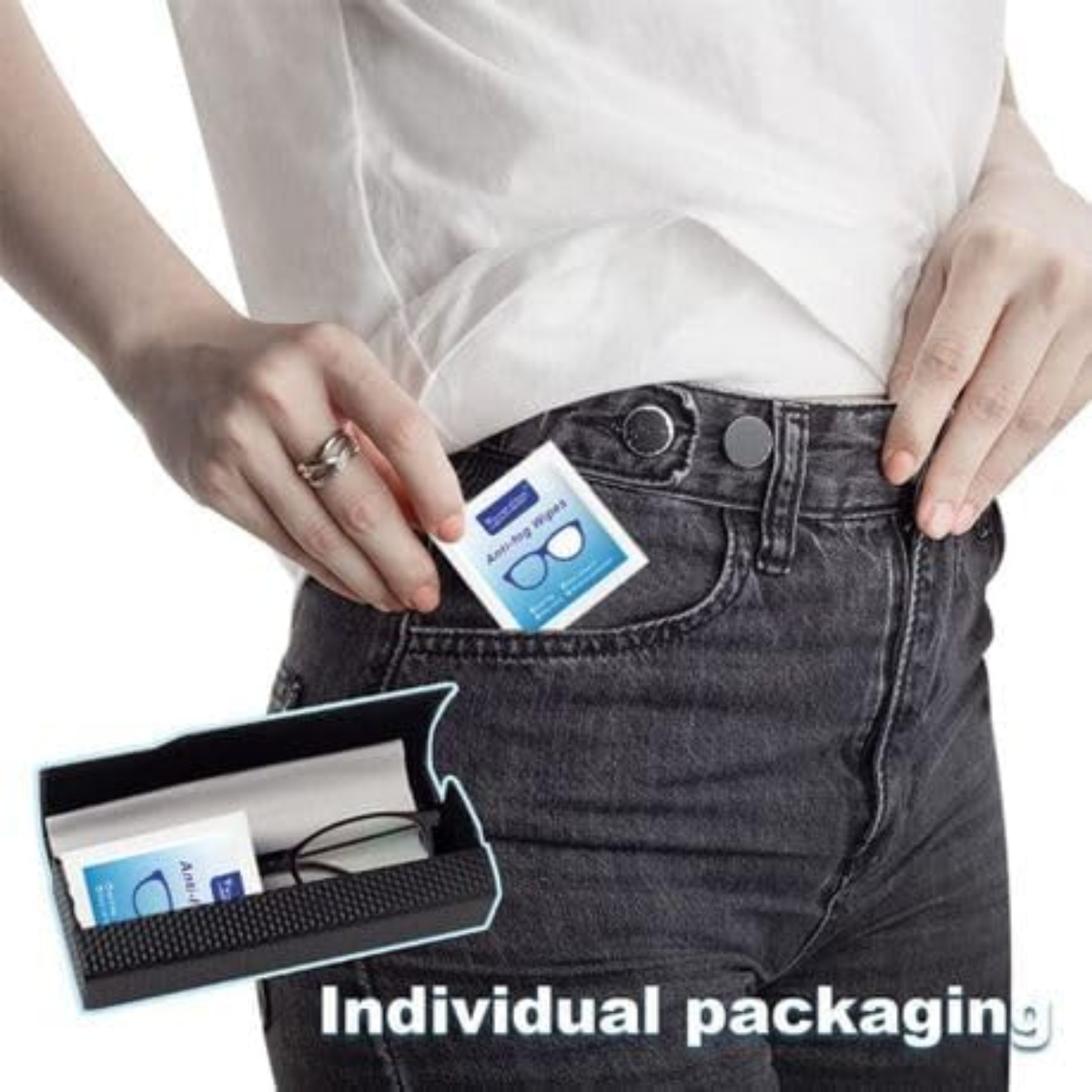 Powerclean Anti-Fog Lens Cleaning Wipes (100 Wipes x 3 Pack) | Fog-Free Cleaning Wipes for Glasses, Sunglasses, Camera Lens, Phone, Laptop & Screens