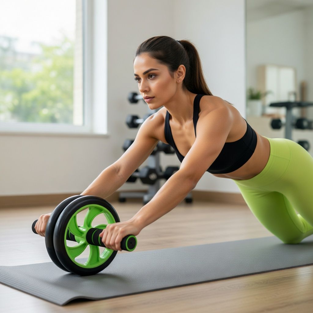 Dual Wheel AB Roller Wheel with Non-Slip Handles for Core Strength Training, Abs Workout & Home Gym Fitness Equipment