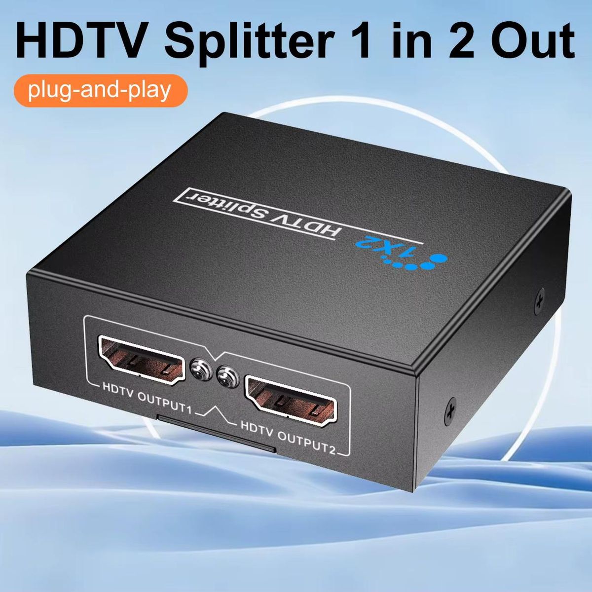 HDMI Splitter 1x2 1080P Full HD 3D – 1 Input 2 Output HDMI Signal Splitter with Dual Display Support