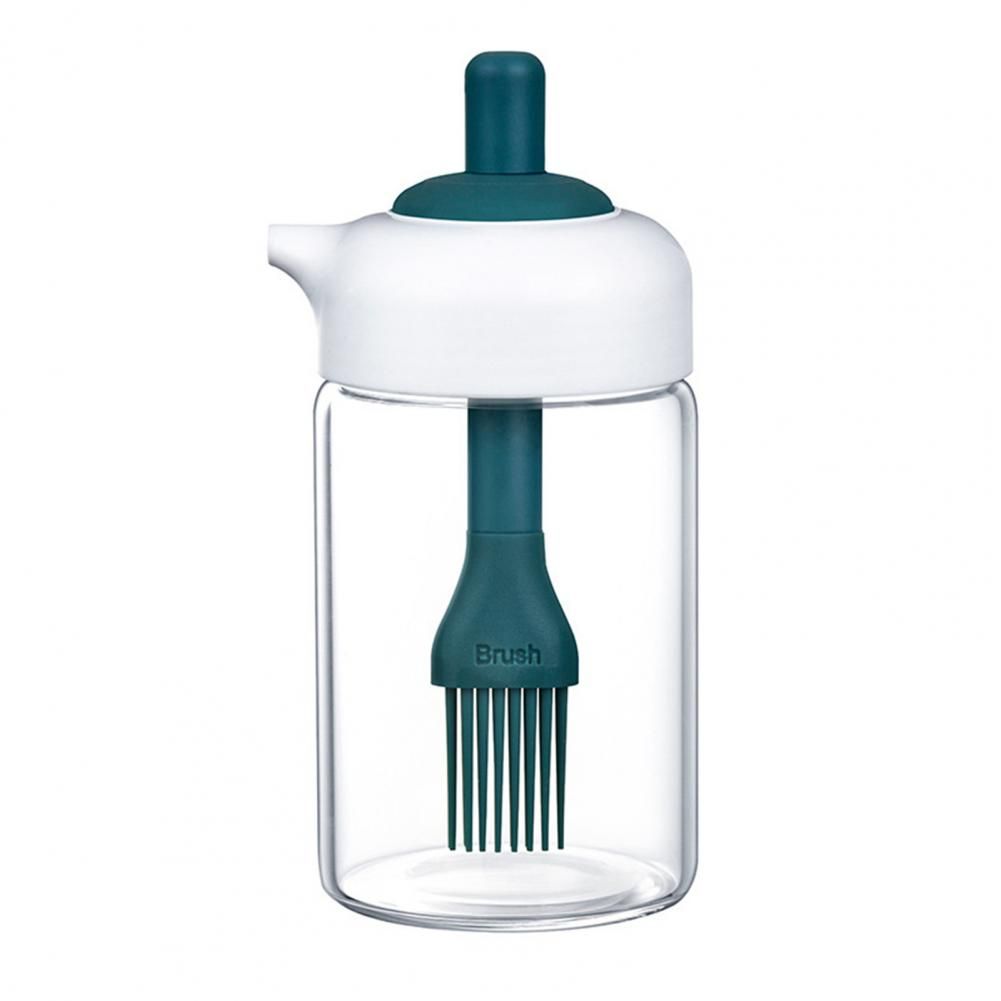 230ml Glass Oil Dispenser Bottle with Silicone Basting Brush | Leakproof Cooking Oil Bottle for BBQ & Baking