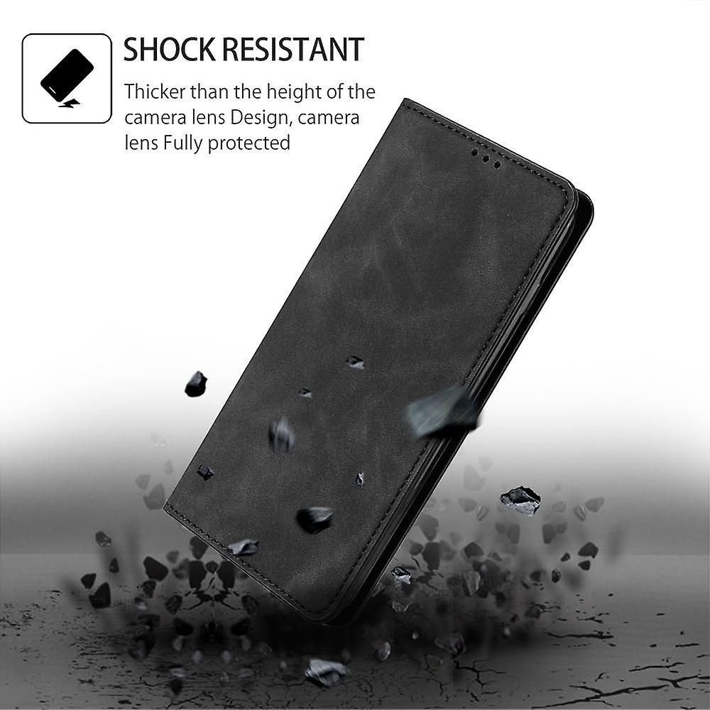 Magnetic Flip Leather Wallet Case for Samsung Galaxy A56 5G | Card Holder Stand Cover with RFID Protection - Black / Blue