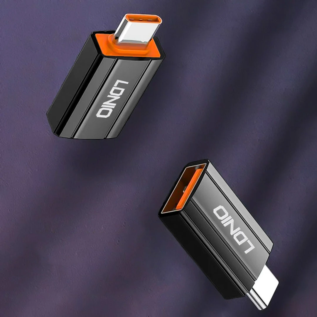 LDNIO LC140 USB-C Male to USB-A Female OTG Adapter | USB 3.0 High-Speed 5Gbps Data Transfer & Fast Charging | Type-C to USB Converter for Android, Laptop, MacBook & Tablet