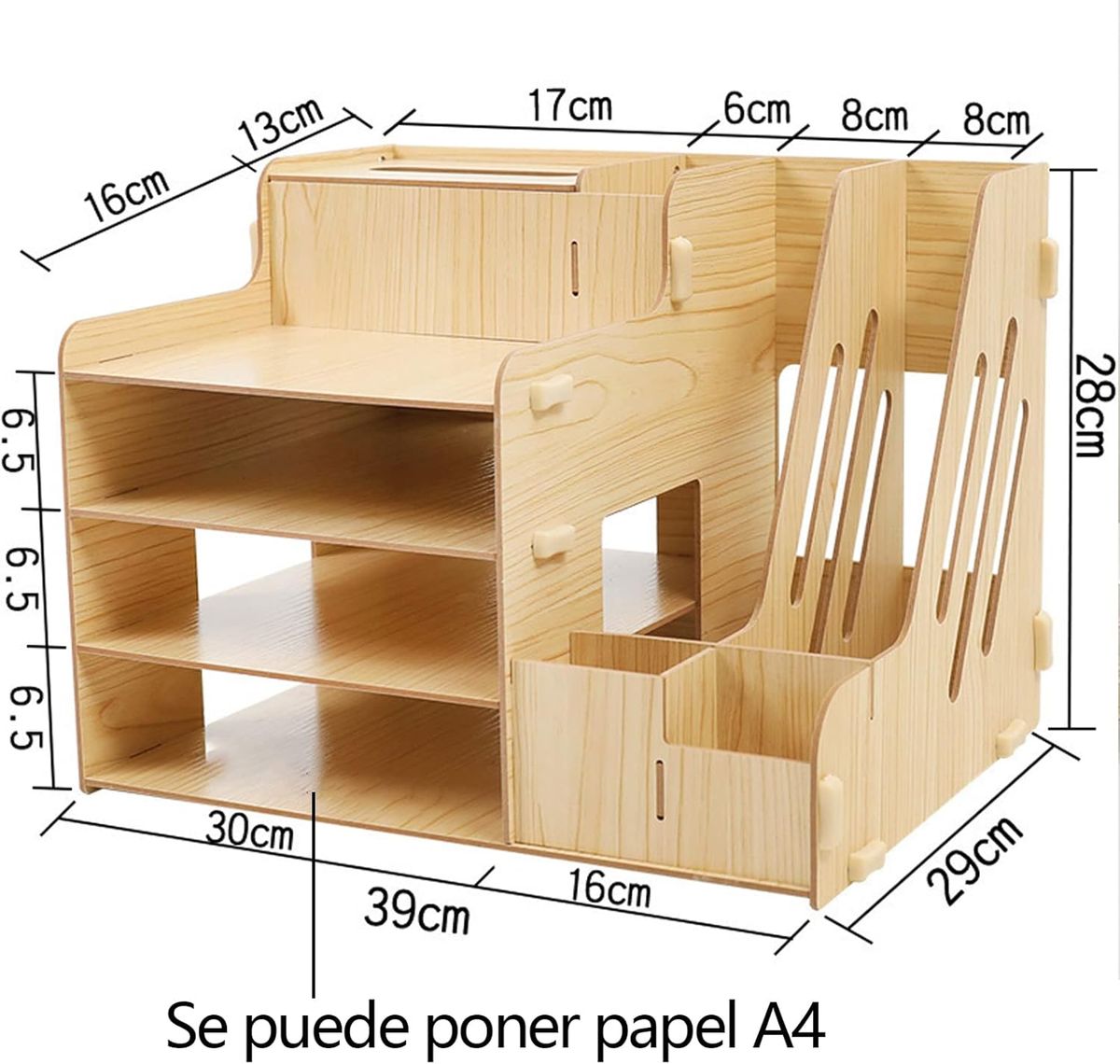 Multipurpose Wooden Desk Organizer & File Document Holder – Office, School & Home Storage Rack