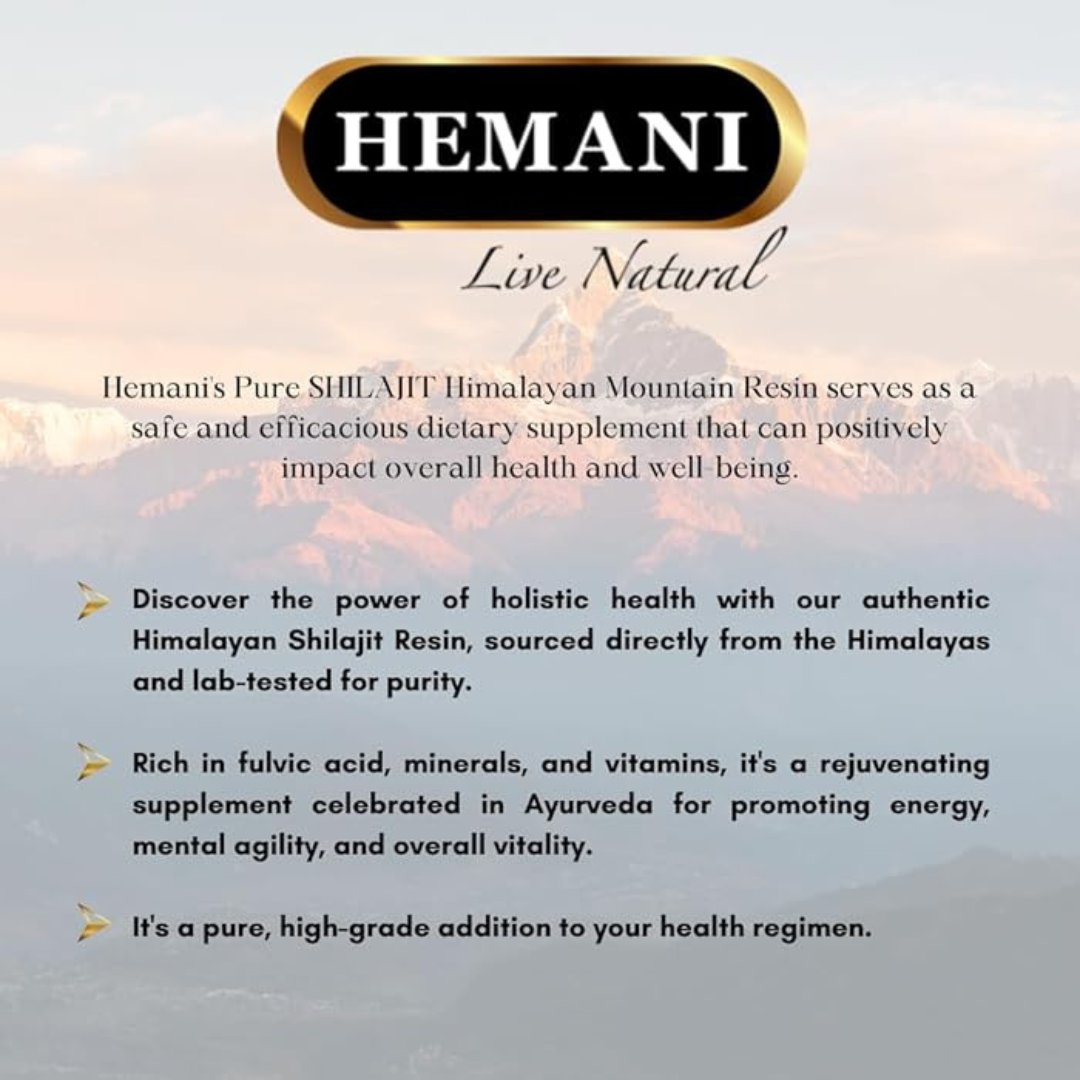 Hemani Pure Shilajit Himalayan Mountain Resin – Premium Natural Shilajit 50g