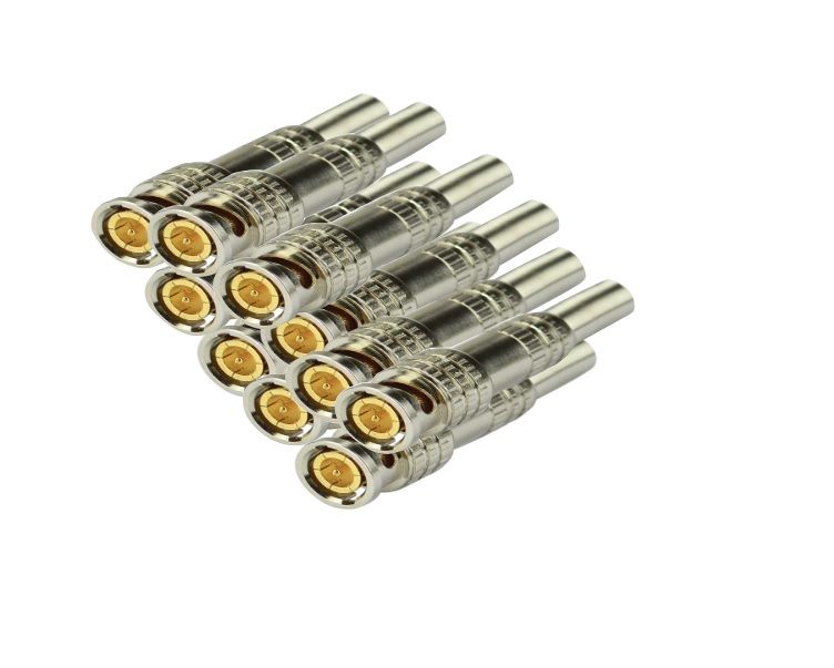BNC Male Connectors 10 Pack for CCTV Coaxial Video Cable