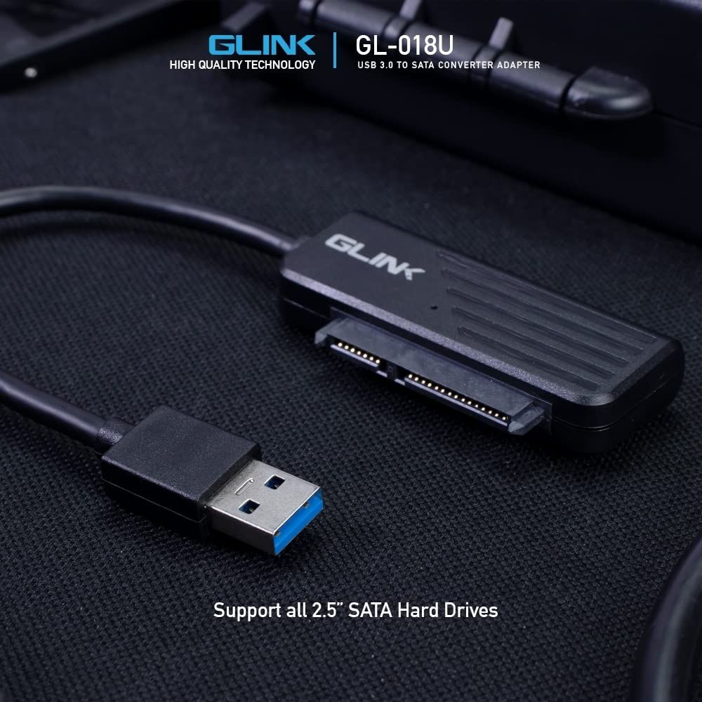 GLINK GL-018 USB 3.0 to SATA Adapter Cable | High-Speed 2.5" & 3.5" SSD/HDD Converter with UASP Support for Windows, Mac & Linux