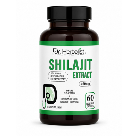 Dr. Herbalist Shilajit Extract 450mg Vegetarian Capsules 60 Count | Natural Shilajit Dietary Supplement