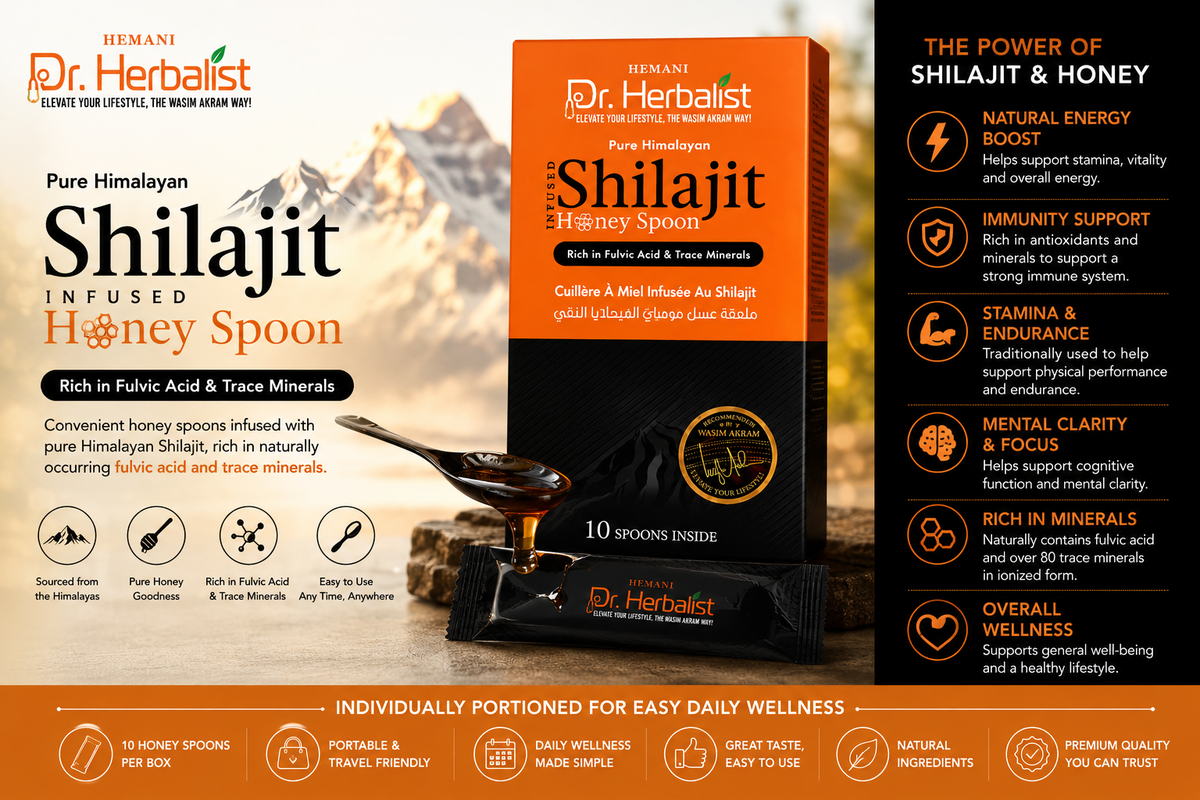 Dr. Herbalist Pure Himalayan Shilajit Honey Spoons – Fulvic Acid & Trace Minerals, 10 Spoons