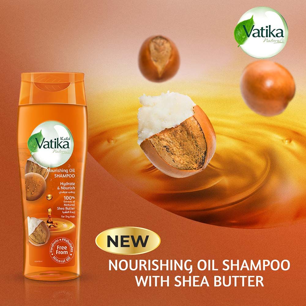 Vatika Naturals Shea Butter Nourishing Oil Shampoo 400ml | Hydrating Shampoo for Dry Hair