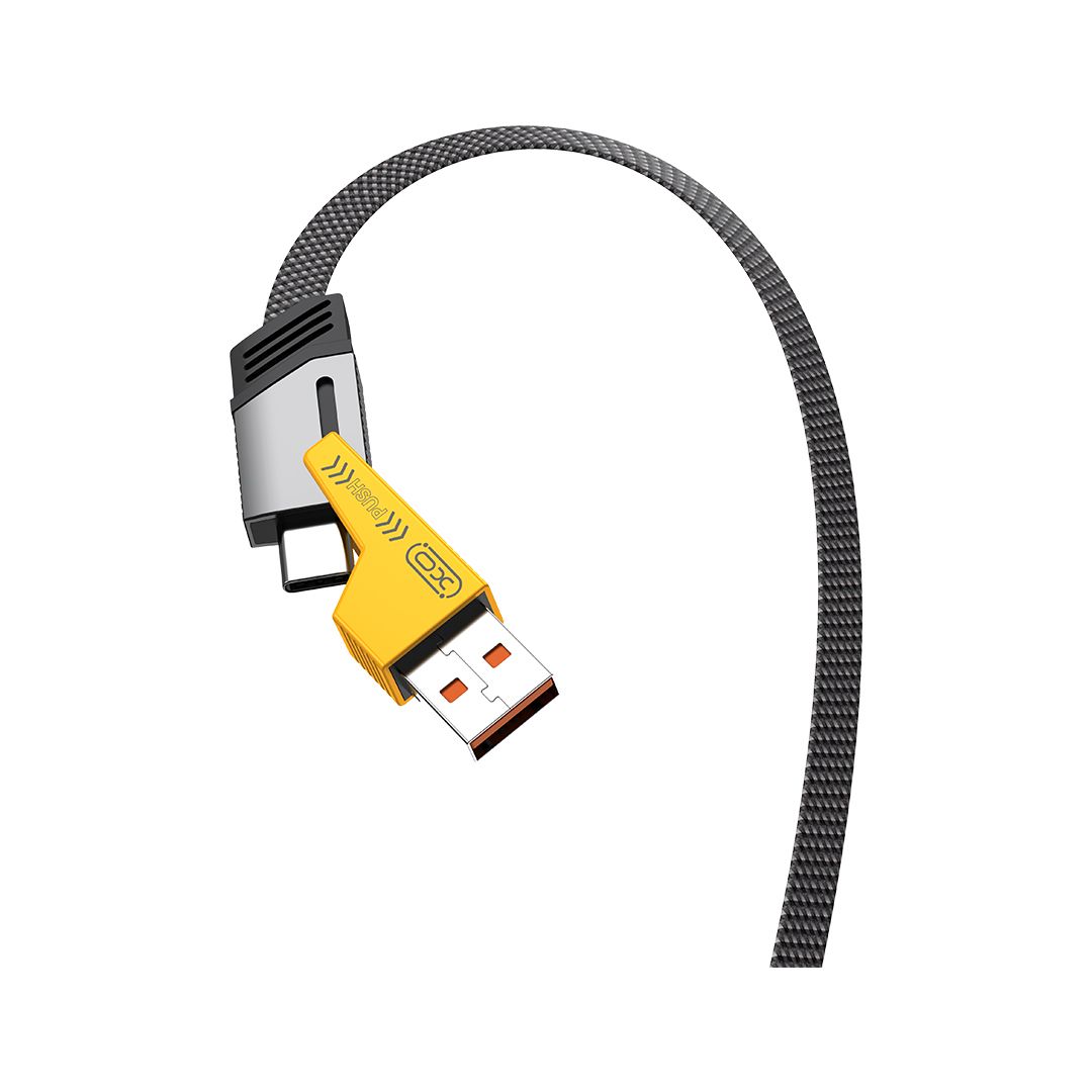 4-in-1 60W Fast Charging Cable USB-C, Lightning & USB-A | Multi Connector Fast Charge Cable 1 Meter