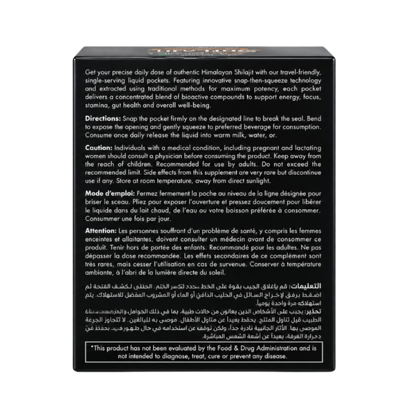 Dr. Herbalist Pure Himalayan Shilajit Resin Pockets Dietary Supplement 30 Pack
