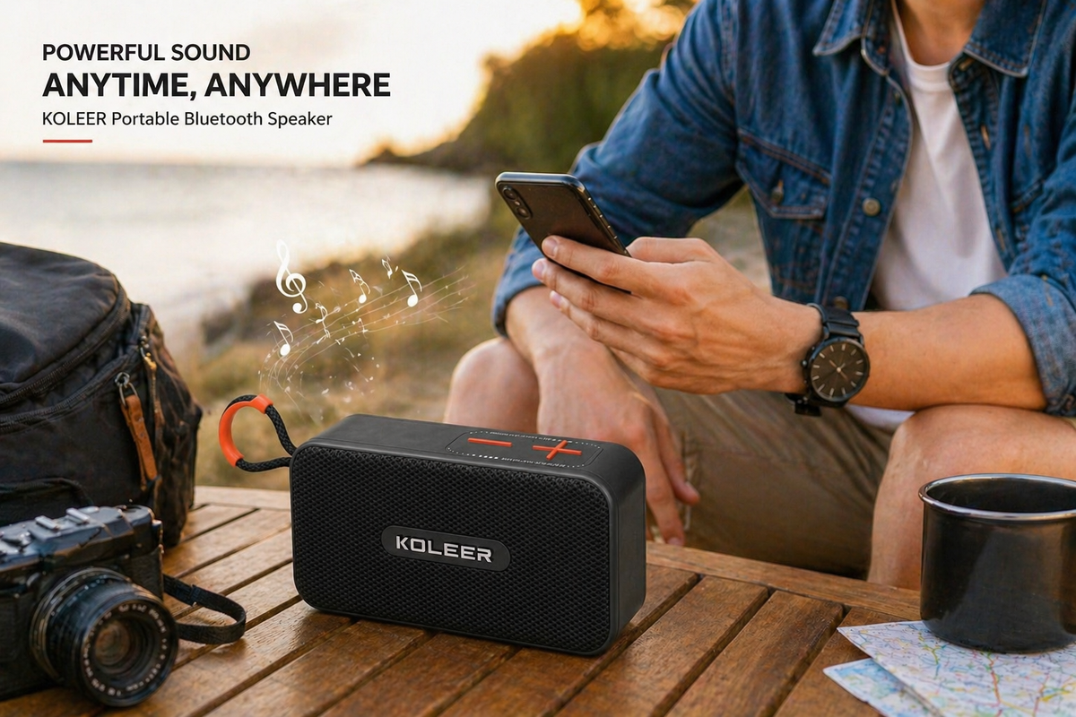 Koleer H33 Portable Bluetooth Speaker | Wireless Outdoor Speaker with AUX, TF Card, FM Radio & Deep Bass