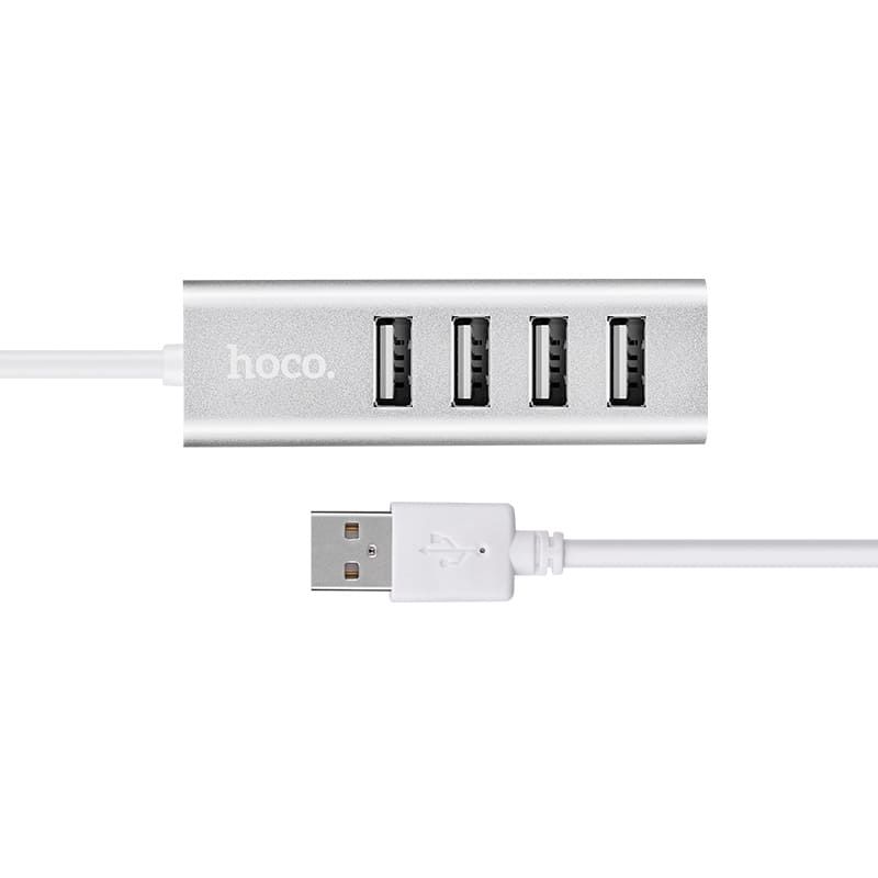 HOCO HB1 4-Port USB 2.0 High-Speed Hub | USB Splitter Adapter for Laptop, PC, Keyboard, Mouse & Flash Drive