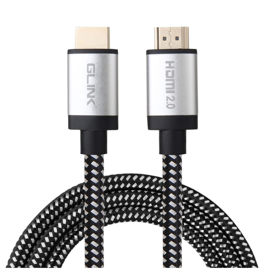GLINK GL-201 HDMI 2.0 Cable | Ultra High Speed 4K 60Hz HDMI to HDMI Braided HDTV Cable with 18Gbps & HDR