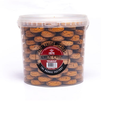 Kookie Factory Choc Chip Cookies 9L Bucket | Crunchy Chocolate Chip Biscuits | Family Value Pack
