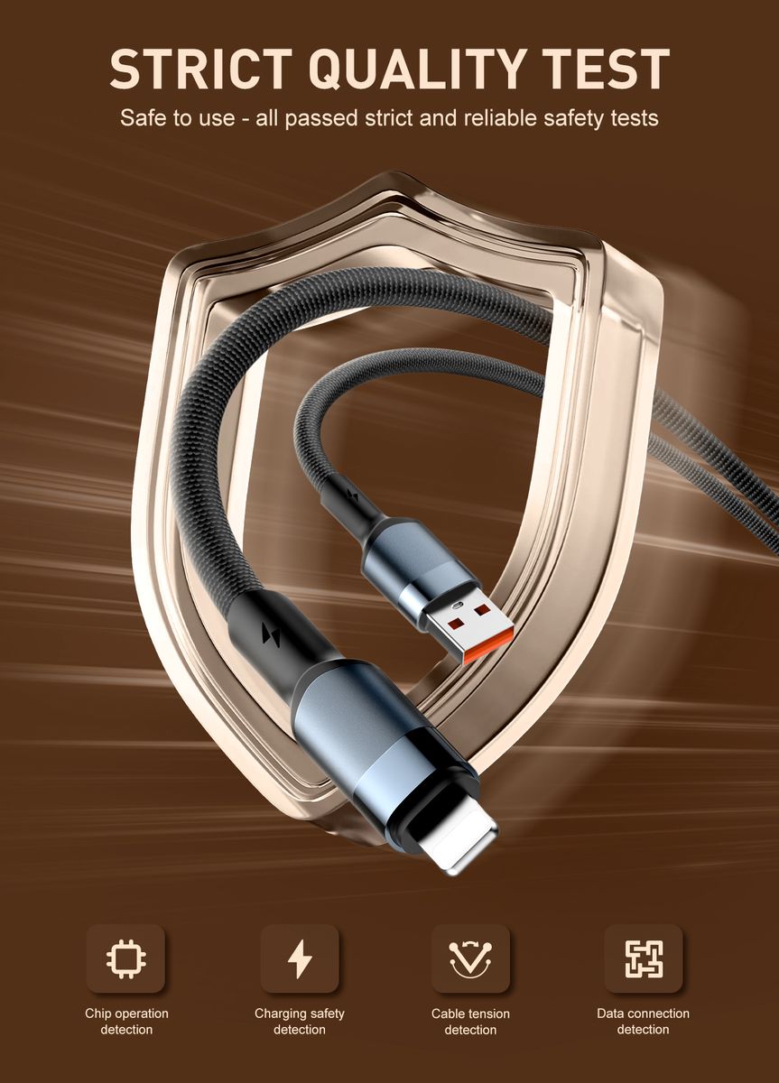 LDNIO LS352 USB-A to USB-C 50W Fast Charging Cable 2M | Braided Data Sync Cable
