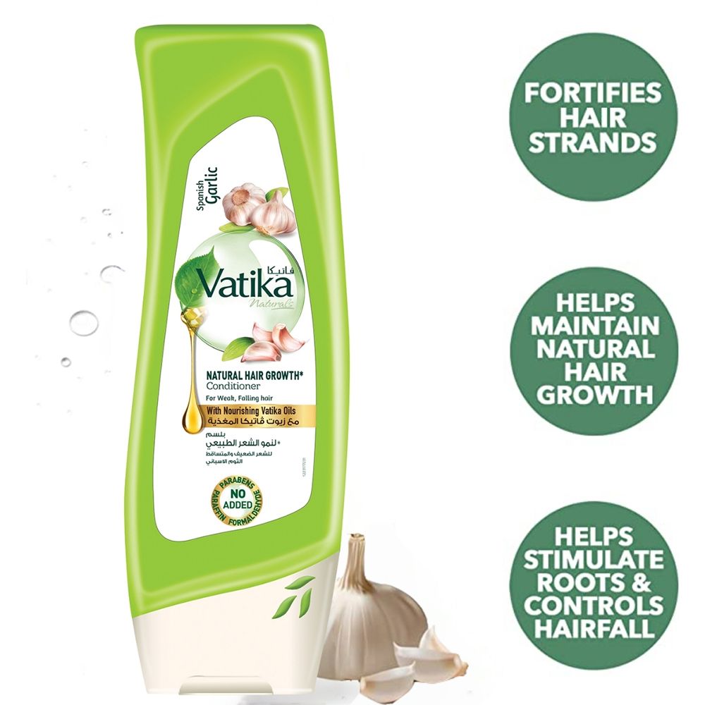 Vatika Naturals Garlic Shampoo & Conditioner Combo 400ml | Hair Strengthening & Nourishing Duo