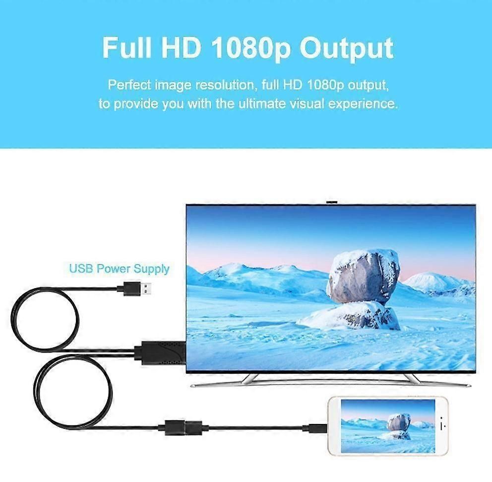 USB Phone to HDMI Display Adapter Cable | USB to HDMI TV Adapter with Full HD 1080P Video Output for Android Phone, TV & Monitor