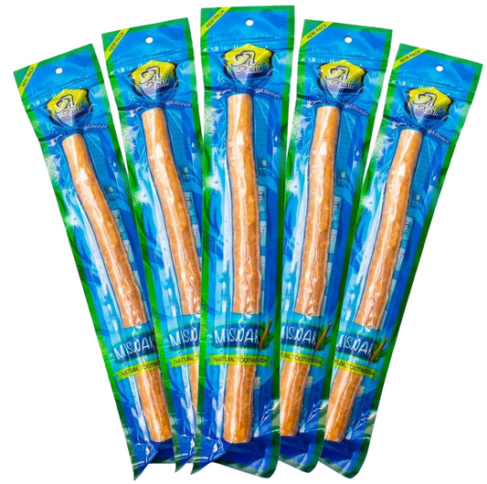 Al Khair Miswak Sticks Natural Arak Toothbrush - Pack of 5 | Organic Salvadora Persica Herbal Teeth Cleaning Sticks
