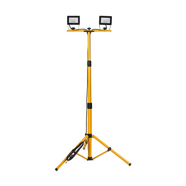 Portable Telescopic Flood Light Stand Adjustable Heavy-Duty Tripod Mount for Work Lights, Construction, Garage & Outdoor Use