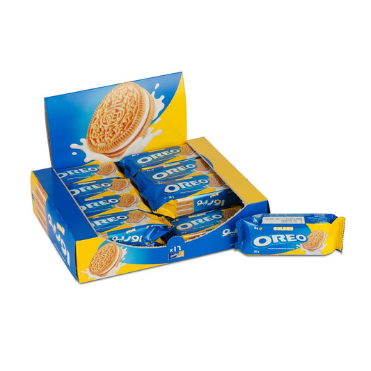 Oreo Golden Vanilla Sandwich Biscuits 38g Multipack | 16 Individually Wrapped Cookie Packs