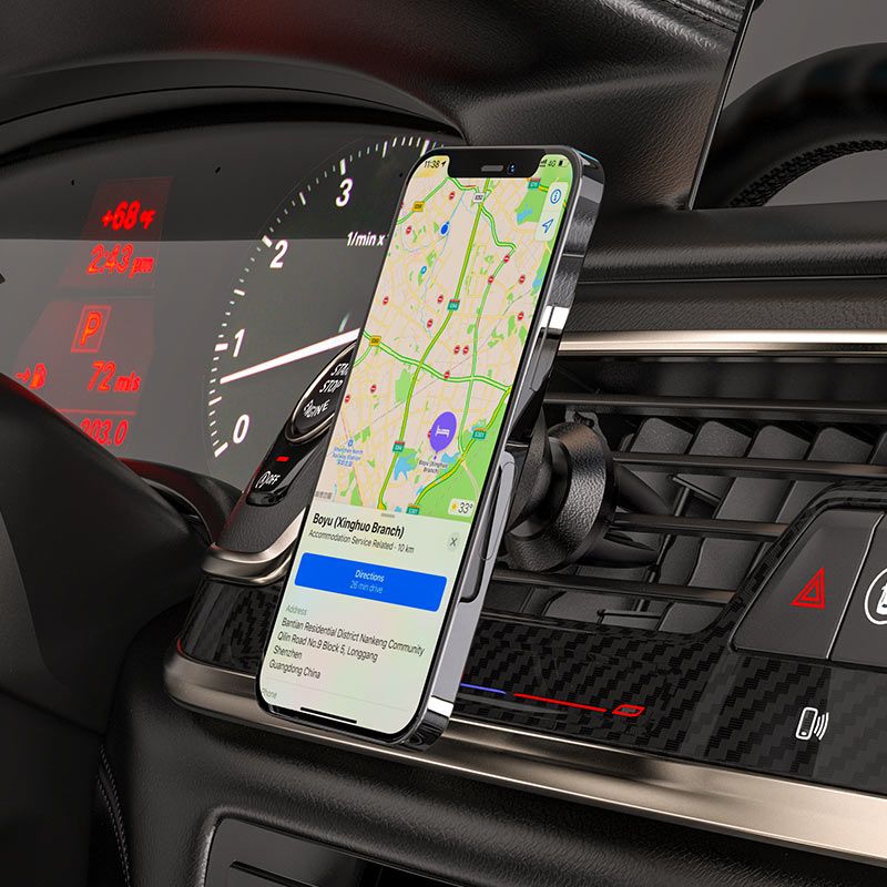 HOCO CA81 Ligue Magnetic Car Phone Holder for Air Vent – 4.5–7 Inch Smartphones, Compact ABS & Silicone Mount