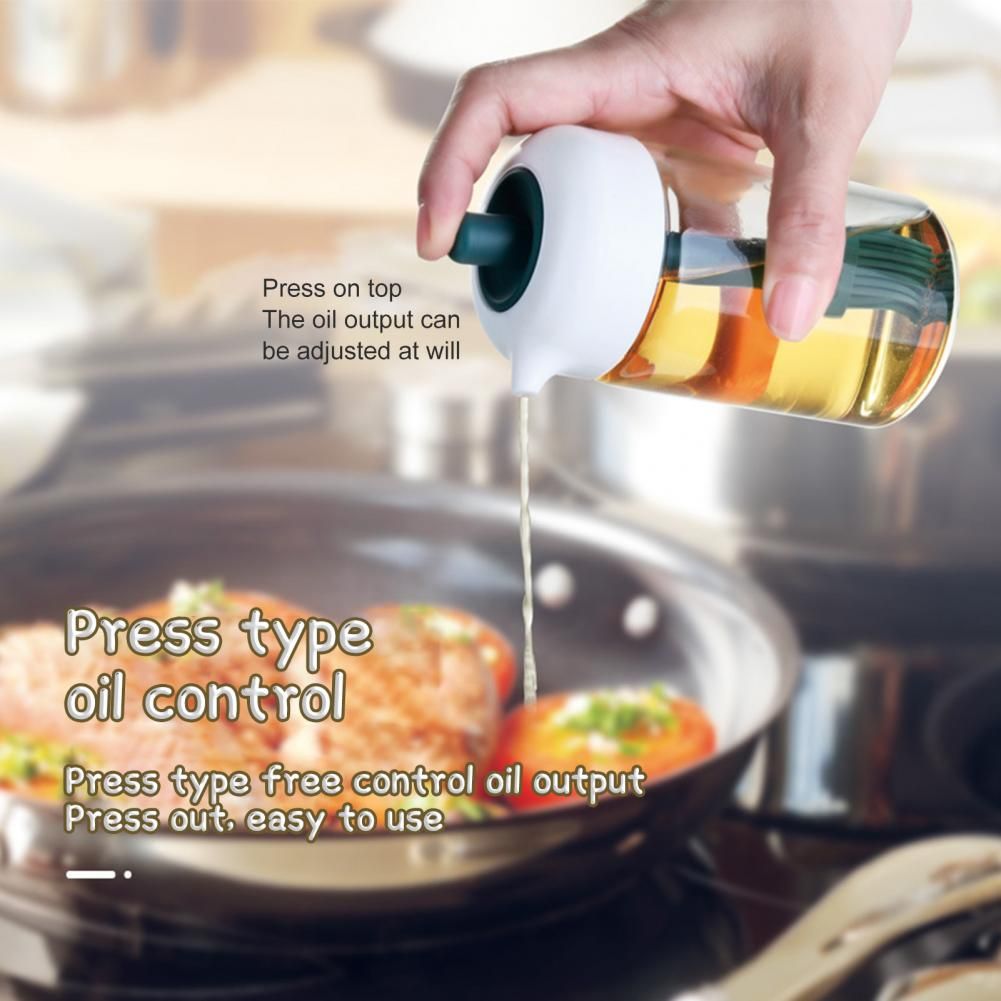 230ml Glass Oil Dispenser Bottle with Silicone Basting Brush | Leakproof Cooking Oil Bottle for BBQ & Baking