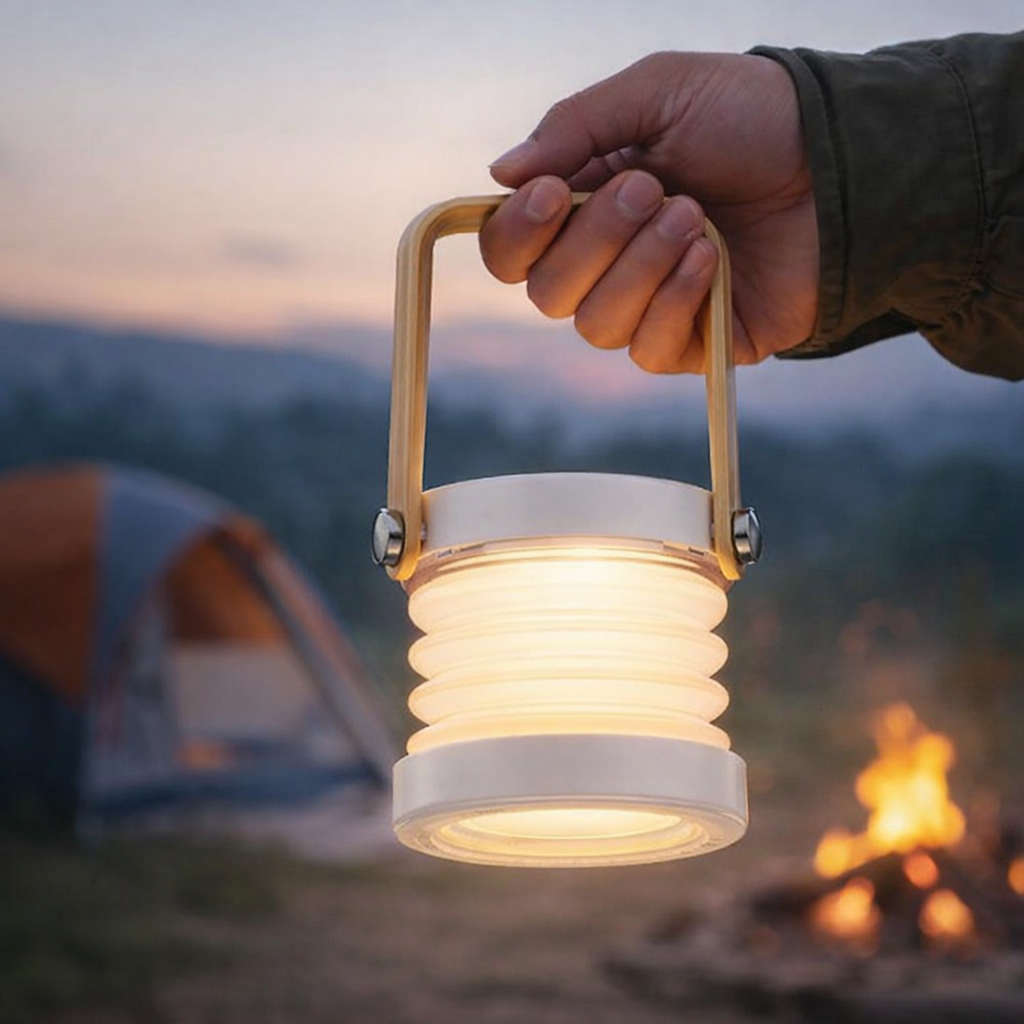 HOCO DL23 Rechargeable LED Camping Lantern – Foldable Portable Emergency Light with 3 Lighting Modes