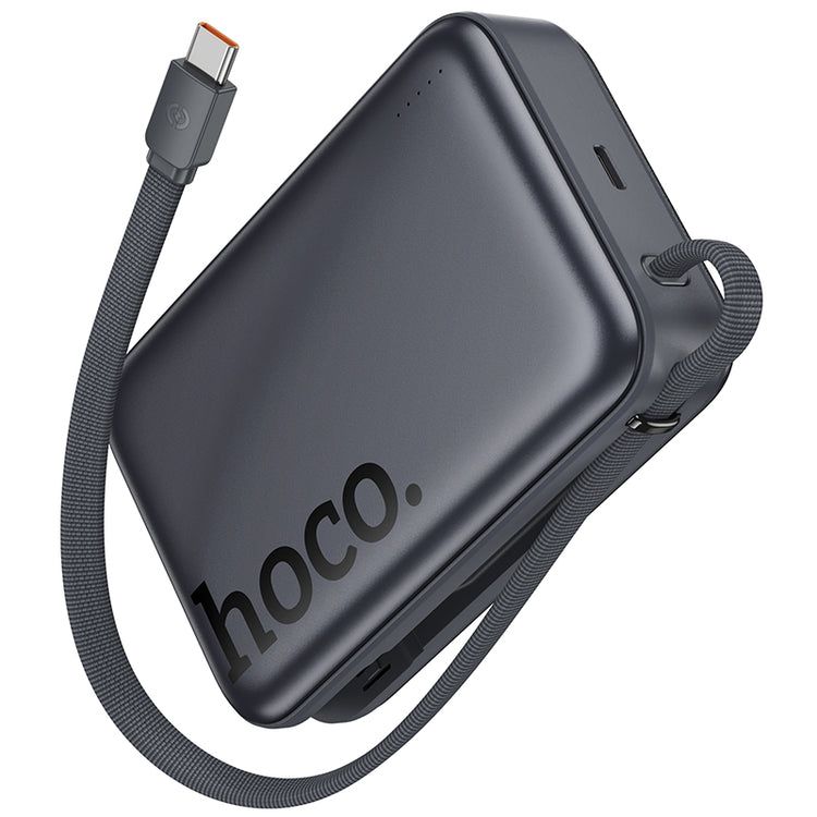 HOCO Q44A 20000mAh Magnetic Wireless Power Bank 45W PD Fast Charging with Built-in USB-C Cable & Qi Wireless Charging – Black