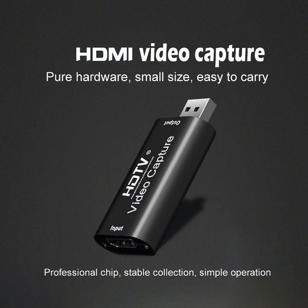 HDMI Video Capture Adapter 1080P USB Capture Card for Live Streaming, Recording & Video Conferencing