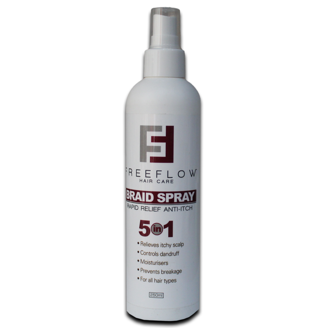 Free Flow 5-in-1 Braid Spray 250ml | Moisturizing Anti-Itch Scalp & Hair Care Spray