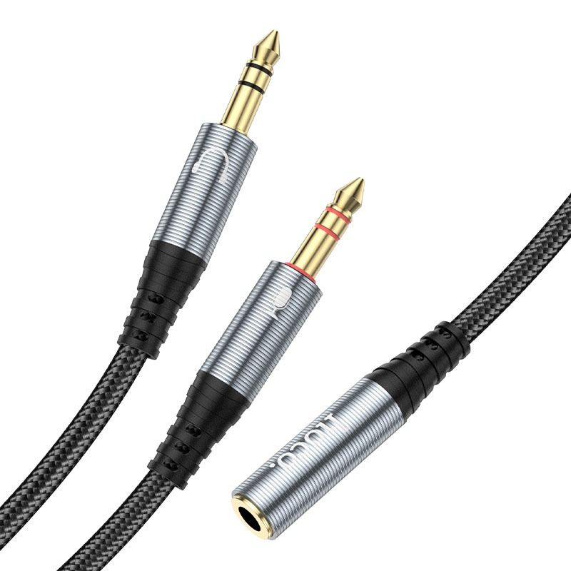 2-in-1 3.5mm Audio Splitter Adapter Cable | 3.5mm Female to Dual 3.5mm Male Headphone & Microphone Adapter | 25cm (UPA21)