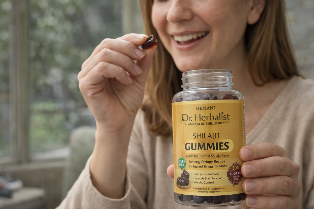 Hemani Dr Herbalist Shilajit Gummies 30 Count | Sugar-Free Himalayan Shilajit Wellness Gummies