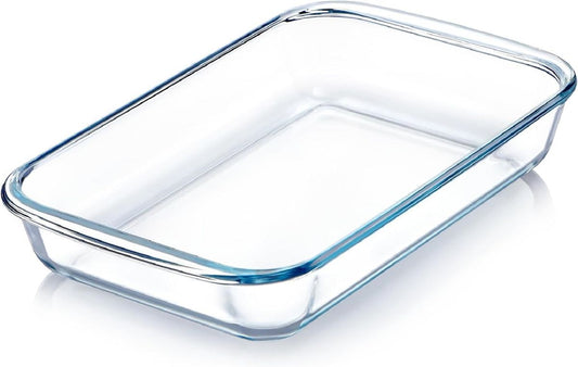 Borosilicate Glass Rectangular Baking Dish 3.0L Oven Safe Casserole Dish for Baking, Roasting & Serving