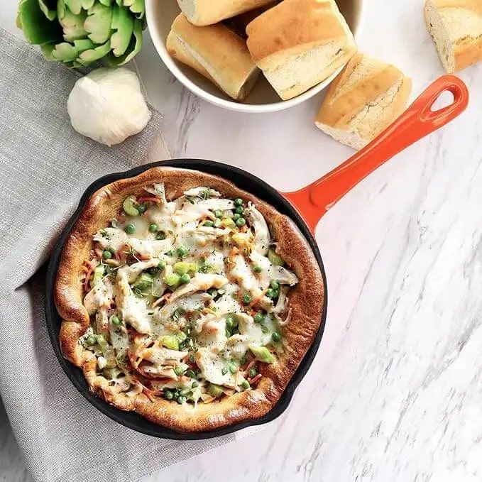 24cm Enamelled Cast Iron Frying Pan – Oven & Induction Safe Skillet Red & Black