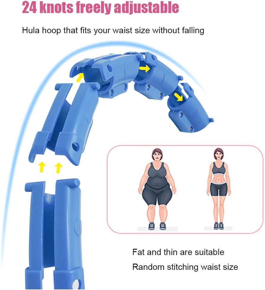 24 Knots Smart Weighted Hula Hoop for Adults – Adjustable Detachable Fitness Hoop for Waist Exercise & Home Workout – Blue