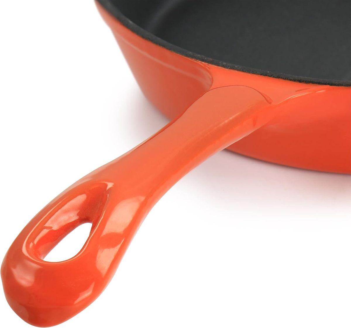 24cm Enamelled Cast Iron Frying Pan – Oven & Induction Safe Skillet Red & Black