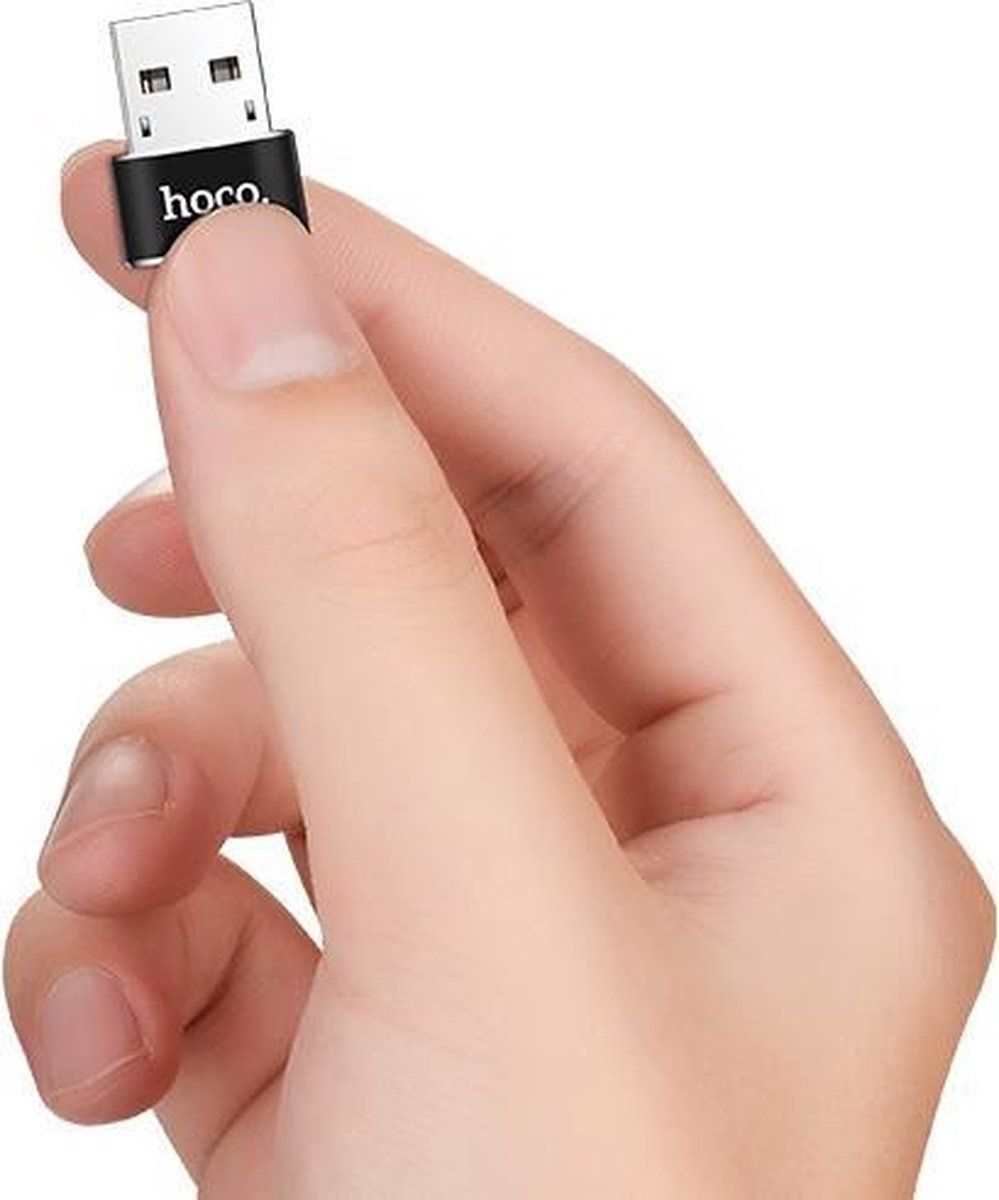 HOCO UA6 USB-A Male to USB-C Female Adapter | USB 2.0 Charging & Data Transfer Converter for Type-C Devices