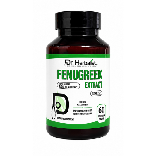Dr. Herbalist Fenugreek Extract 350mg – 60 Vegetarian Capsules, Non-GMO Herbal Dietary Supplement