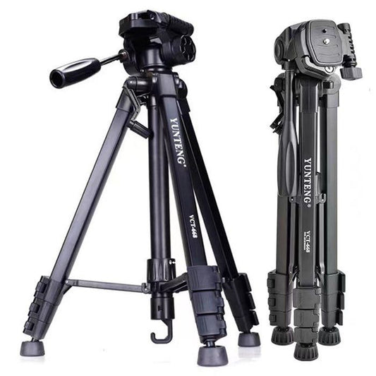 YUNTENG VCT-668 Camera Tripod Stand for DSLR, Mirrorless & Video Cameras | 360° 3-Way Pan Head, Quick Release Plate & 3kg Load Capacity