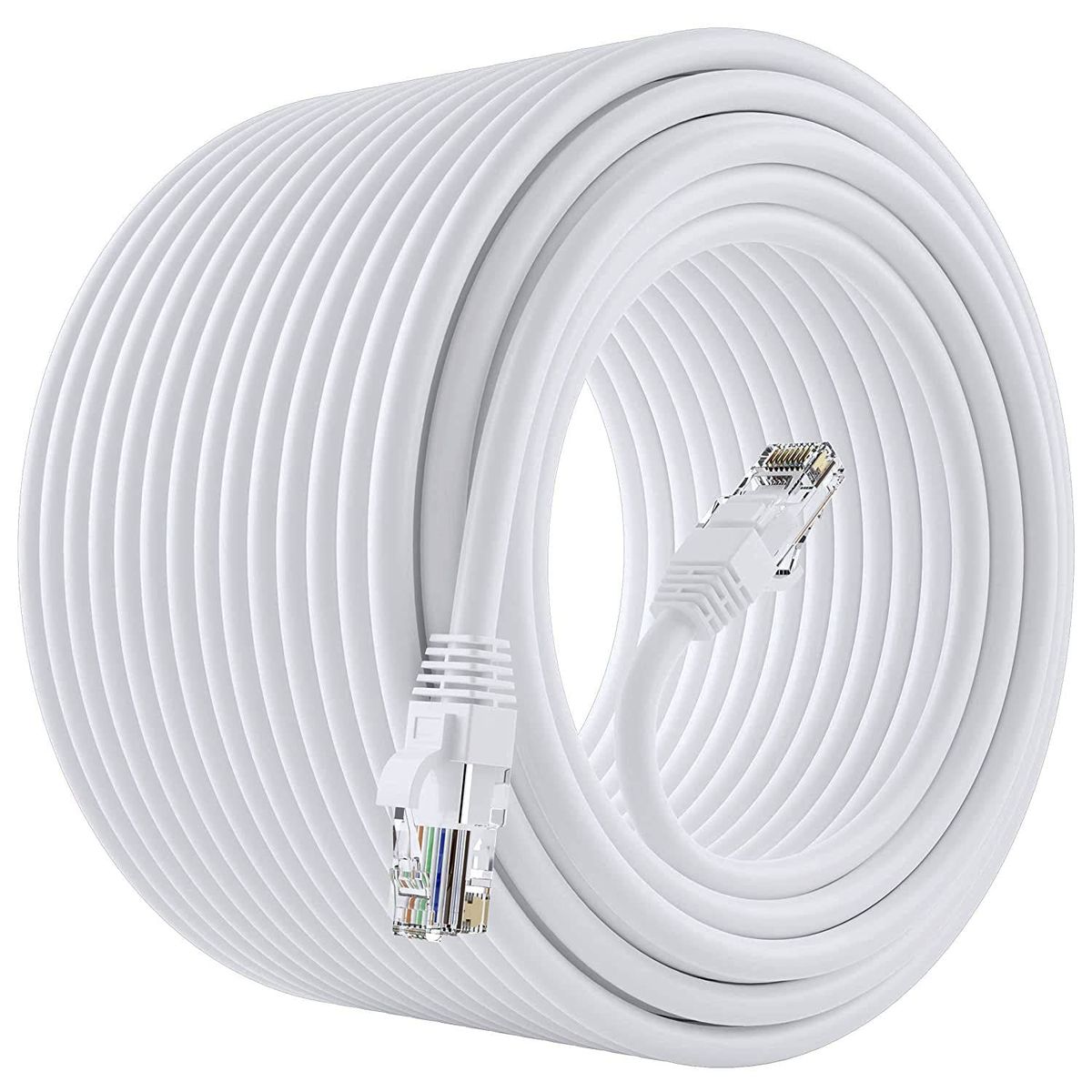 Cat6e Ethernet Cable 30 Meter 10Gbps High-Speed RJ45 LAN Network Internet Cable - White