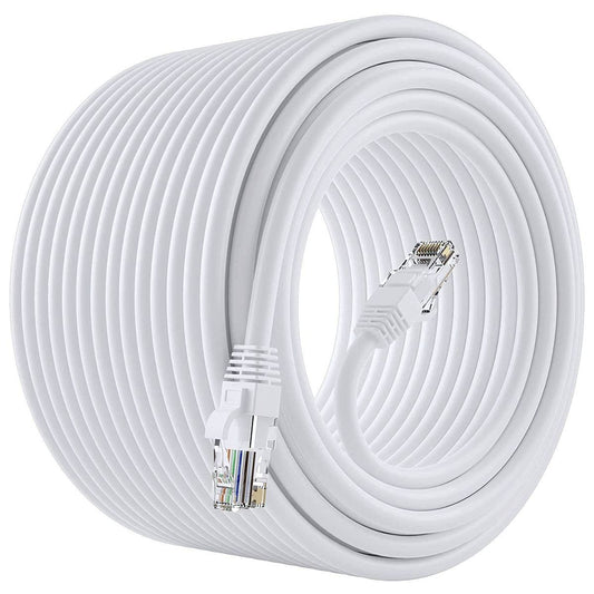 Cat6e Ethernet Cable 20 Meter 10Gbps High-Speed RJ45 LAN Network Internet Cable - White