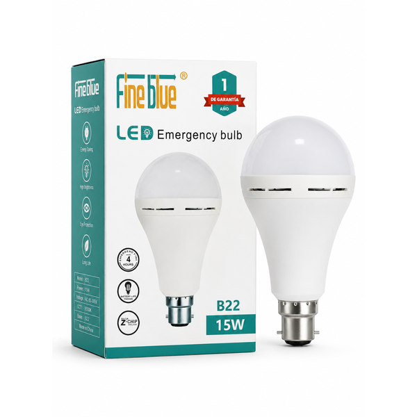 FineBlue 15W Rechargeable LED Smart Bulb B22 Emergency Loadshedding Light – 2 Pack