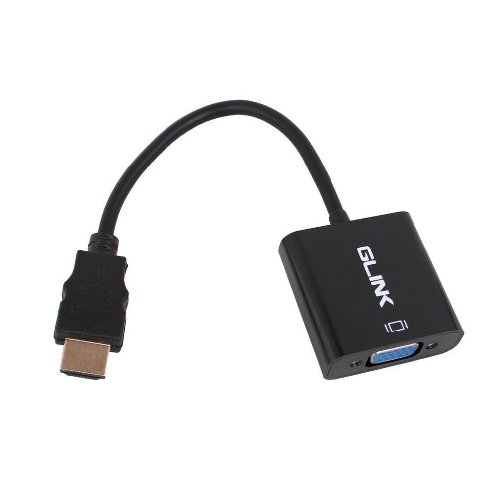 GLINK GL-001 HDMI to VGA Converter with 3.5mm Audio Port | HDMI Male to VGA Female Adapter | Full HD 1080P