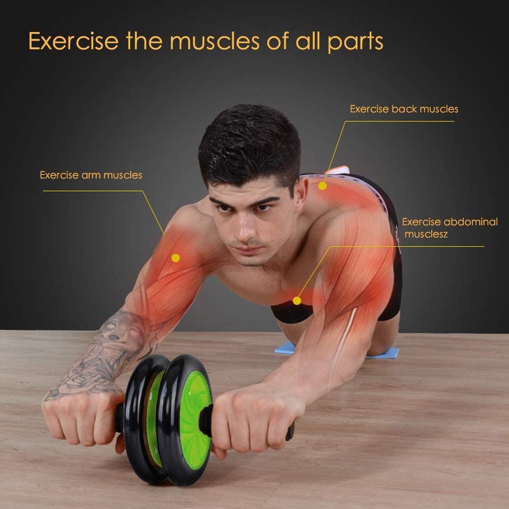 Dual Wheel AB Roller Wheel with Non-Slip Handles for Core Strength Training, Abs Workout & Home Gym Fitness Equipment
