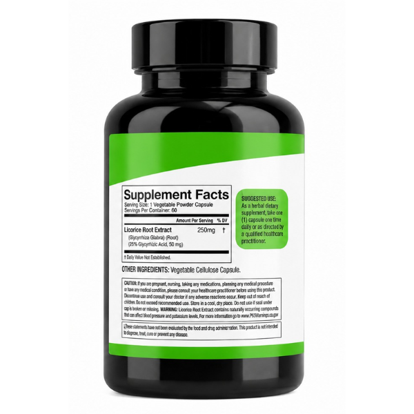 Dr. Herbalist Licorice Extract 250mg – 60 Vegetarian Capsules | Herbal Dietary Supplement