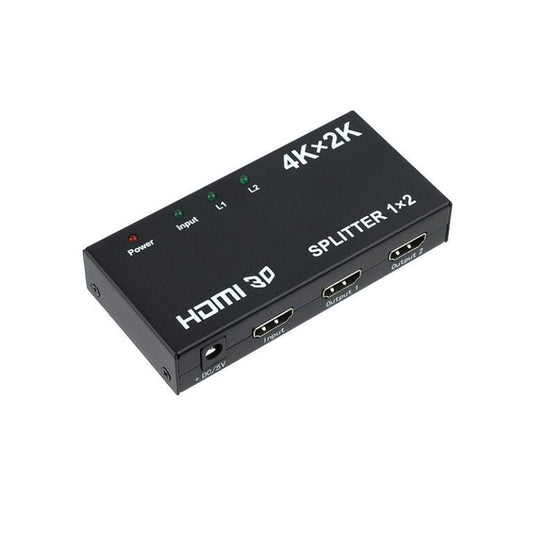 HDMI 4K 1x2 Splitter | 1 Input 2 Output HDMI Splitter Adapter | Ultra HD 4Kx2K Dual Display HDMI Signal Distributor | HDMI 1.4
