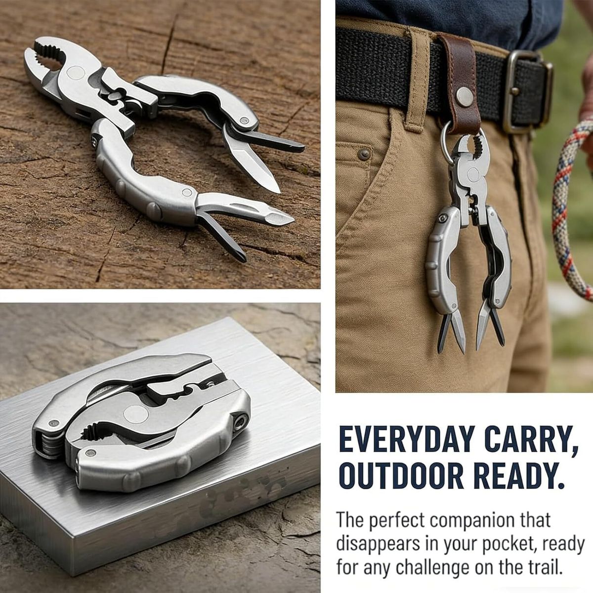 9-in-1 Stainless Steel Mini Multitool Keychain Pliers – Folding Pocket Tool