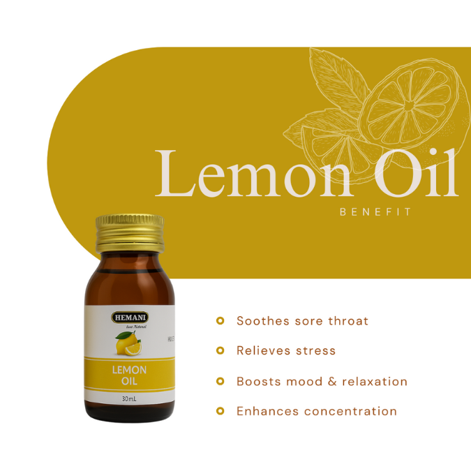 Hemani Lemon Essential Oil 30ml | 100% Pure Natural Aromatherapy, Hair & Skin Care Oil